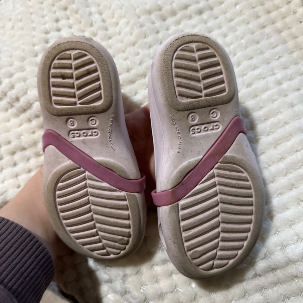 CROCS Lina Flower Pink Slip on Ballet Flats Toddler size 8 - Picture 4 of 7